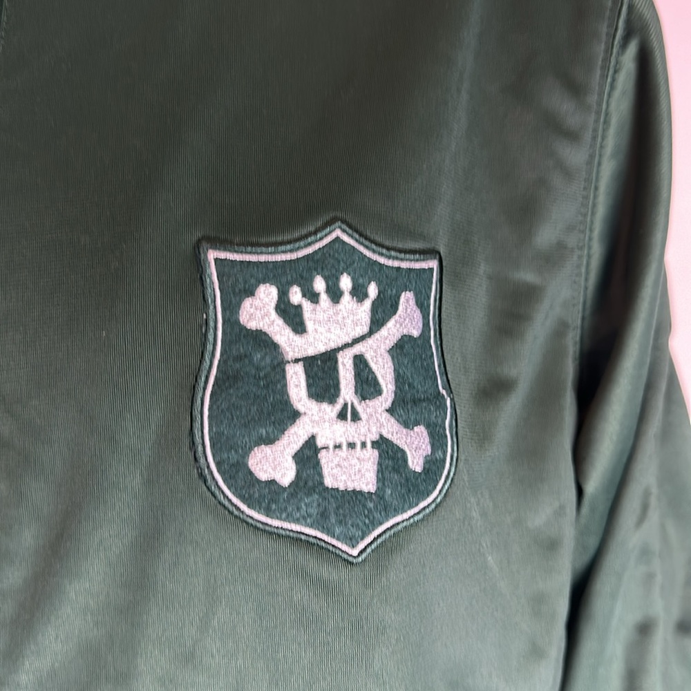Vintage Stussy 1990s Skull Crown Green Baseball style Jacket Mens size XL - Picture 12 of 12